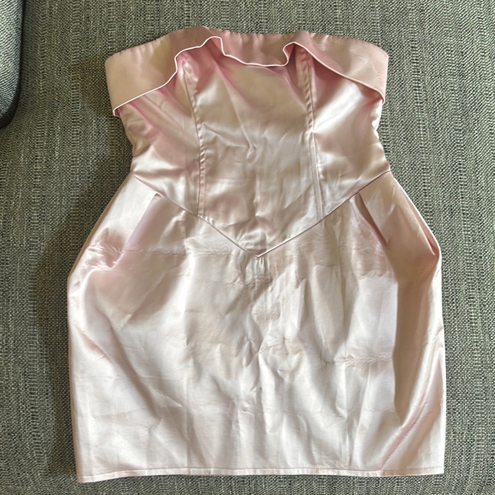 PrettyLittleThing Strapless Pink Dress